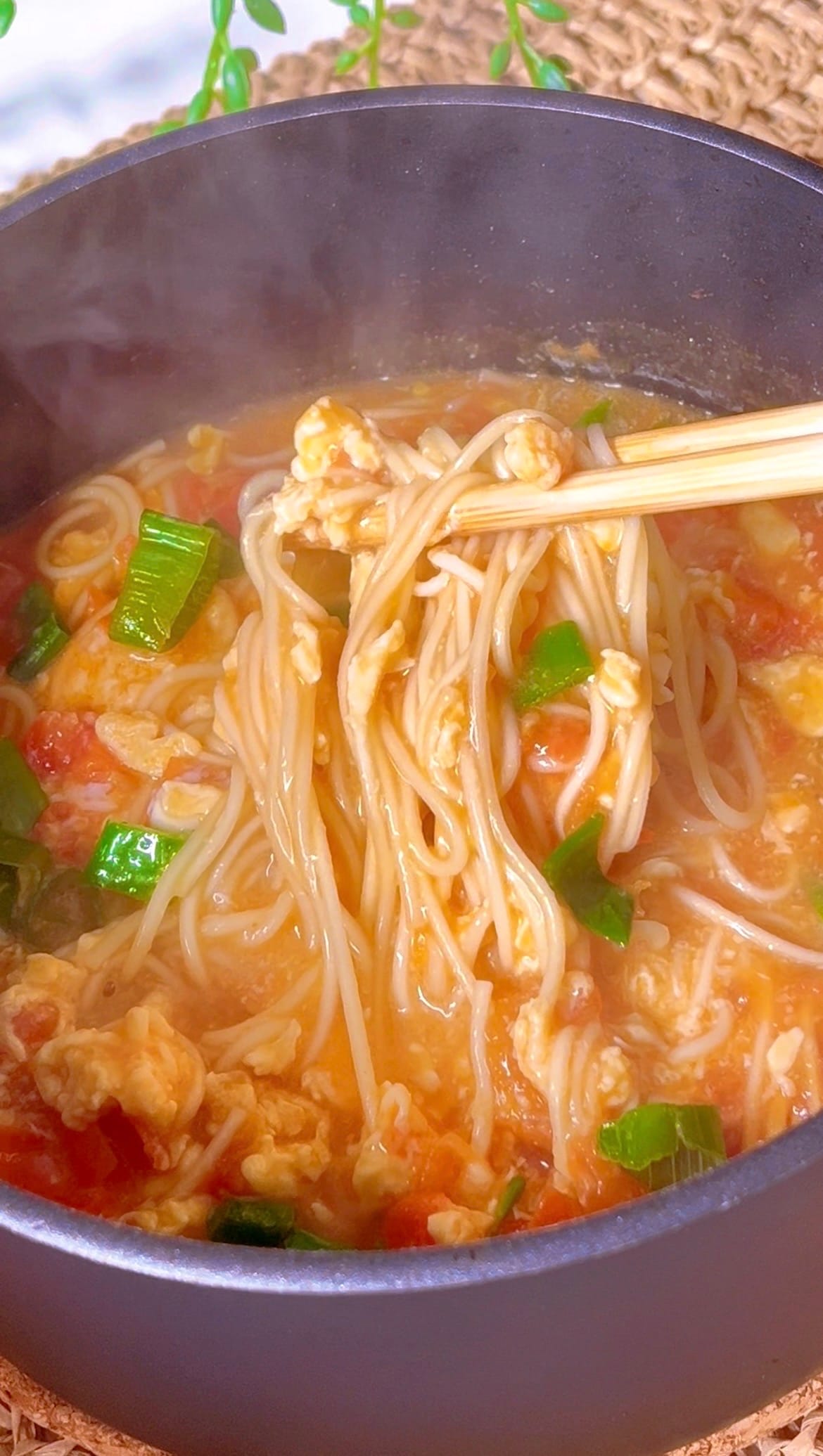 15 Mins Tomato and Egg Drop Noodle Soup  🍜