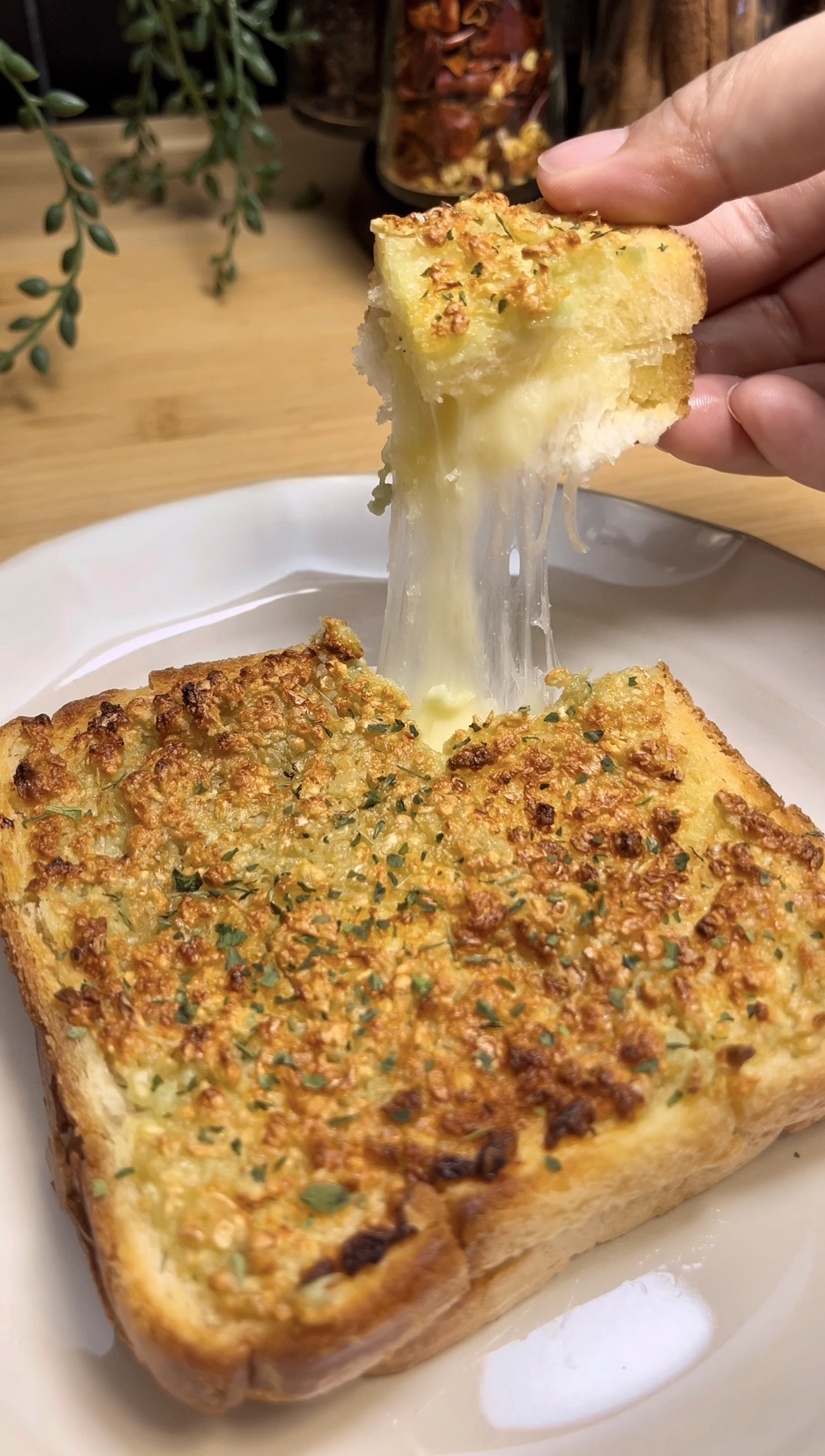 15 mins Garlic Butter Cheese Toast